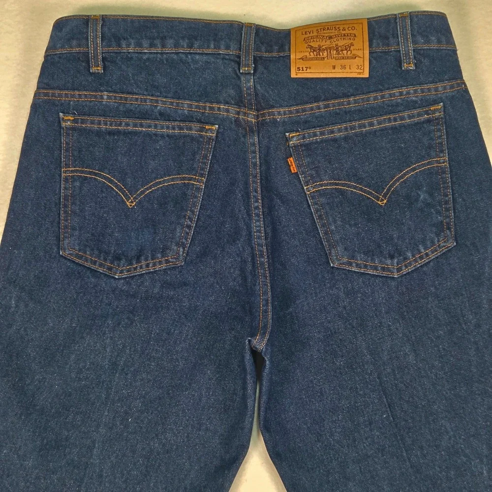 Vtg Levi's 90s 517 Orange Tab Bootcut Jeans Mens 36x32‎ Blue Made USA 1996 Dark